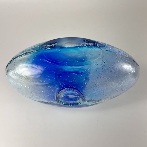 Margies Garden Vase Blue Creative Arts Hand Blown Artisan Westlake Village Cal - Picture 5 of 12
